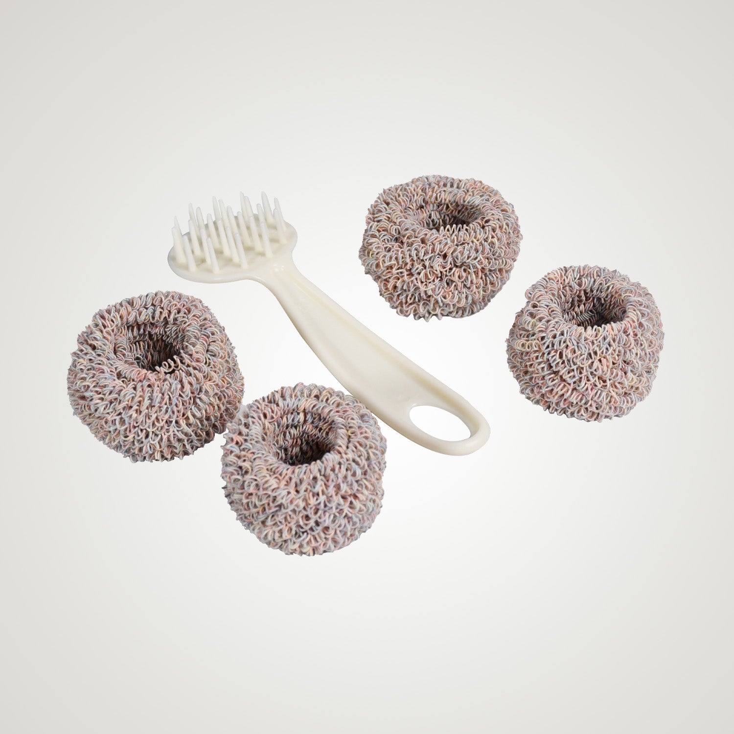 Long-handled dishwashing brush with extra head for decontamination Long-handled dishwashing brush with extra head for decontamination